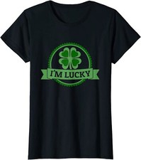 I'm Lucky Shamrock Gift For St Patrick's Day Design Ladies' Crewneck T-Shirt