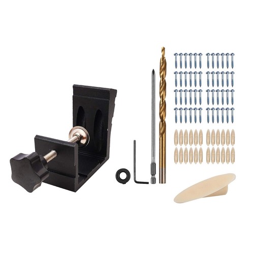 46 pz kit maschera foro tascabile trapano tassello vite falegnameria falegname lavorazione del legno US STOCK - Foto 6 di 6