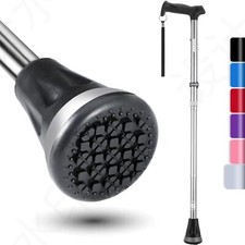 Foldable Walking Cane for Men Women Adjustable with All-Terrain Tip Bag