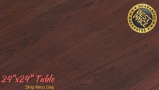 NEW 24"x24" Resin Restaurant Table top in Walnut(Eased Edge) with Quick Ship