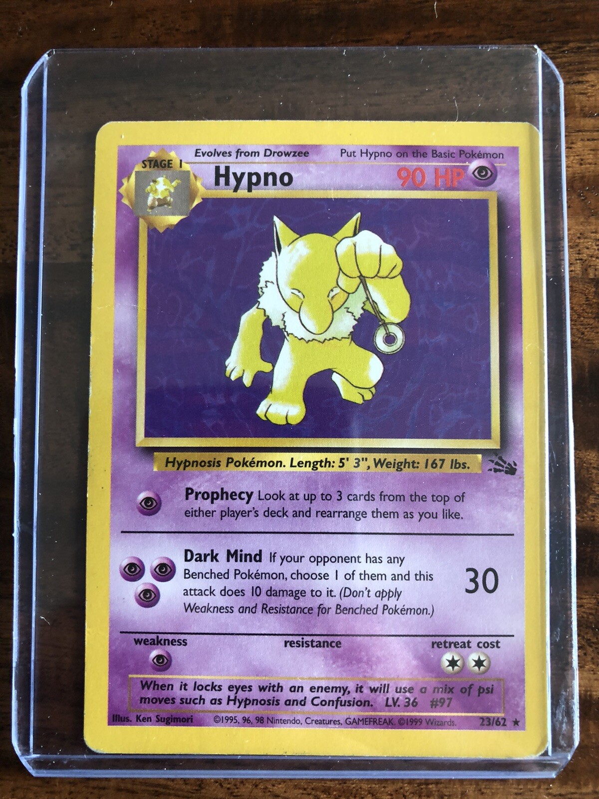 Pokémon TCG Hypno Fossil 23 Regular Unlimited Rare