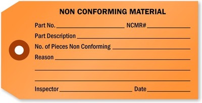 SmartSign (50-Pack) Non Conforming Material Tags - 4.75'' x 2.375'', 13-Point C...