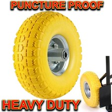 10" Tyre Non Flat Tubeless Rubber Wheel for Wheelbarrow Sack Truck Yellow