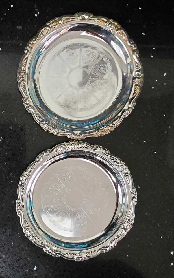 Coasters/Trinket Dishes Made in ITALY, Silver Plated EP on Steel 4” Set of 6 - Image 2 of 4