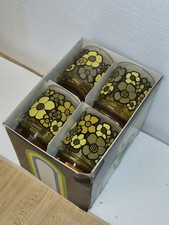 Vintage Anchor Hocking Daisy Glasses W/Box 1960's MCM Amber Libbey?