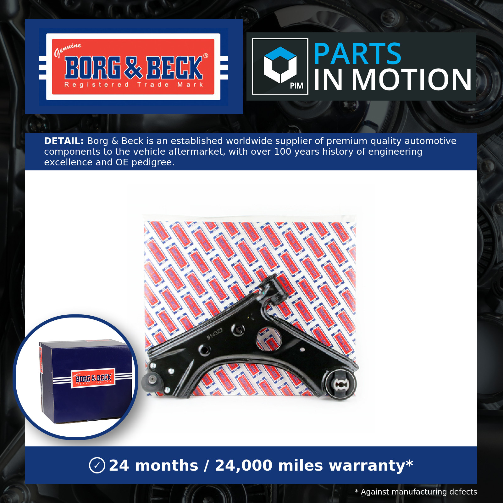 Wishbone / Suspension Arm BCA6815 Borg & Beck Track Control 51810665 51932035