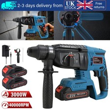 Brushless Electric Hammer Drill Rotary SDS Cordless Drill Hammer with 2 Battery