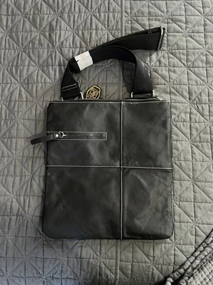 Ameri Leather Black Cross Body Purse, Real Leather, Beautiful L 13.5 X W 12.5