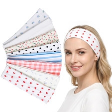 8 Pcs Women Non Slip Elastic Floral Headbands Hair Bands Sports