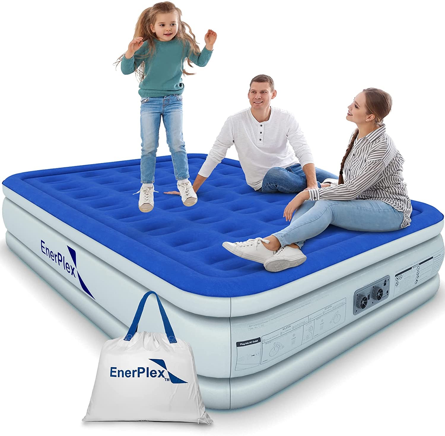 EnerPlex Q13 Queen Air Mattress for Camping, 13" Double Height Inflatable Bed-