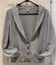 Gap Light Gray Knit Long Sleeve Open Cardigan Size XL