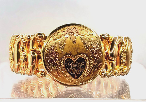 American Queen Sweetheart Bracelet & Pitman Keeler Gold Filled Expansion Vintage