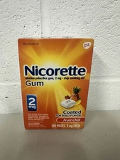 ✅Nicorette Nicotine Gum Stop Smoking Aid, 2mg, Fruit Chill Flavor - 100 Count x1