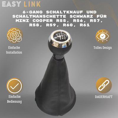 Schaltknauf Schaltmanschette Für Mini Cooper R56 R58 R59 R60 R61 6 GANG Schwarz