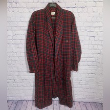 Polo Ralph Lauren Mens VTG Plaid Flannel Robe Red Green Sz S/M Loungewear Preppy