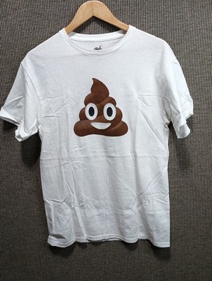 Poop Emoji T-shirt Size Medium White/Brown Lol