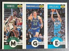 1996 Upper Deck Collector's Choice McMillan Gugliotta Edwards #M77/M48/M86 Panel