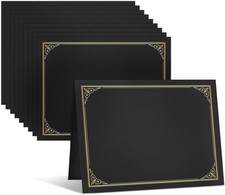 Black Diploma Holders - 10 Pack, Certificate Covers for 8.5 X 11 Paper