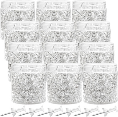 2400 Pcs Clear Push Pins, Standard Thumb Tacks with Steel Point and Plastic Head