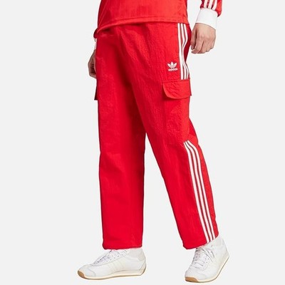 NEW adidas Originals Men's L Adicolor Classics 3-Stripes Cargo Pants JN5446 RED
