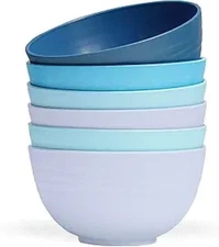 Unbreakable Cereal Bowls Set of 6, 24oz Wheat Straw Microwave & Dishwasher Safe