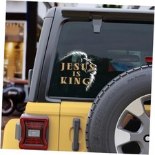 Jesus is King Car Decal Christ God Vinyl Christian Decals Size 6x6 inches