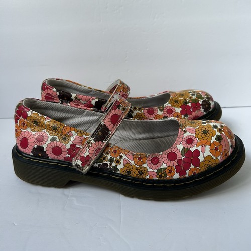 Zapatos Dr. Martens Mary Jane Floral Cuero Hebilla EE. UU. Talla 3 AW004 - Imagen 2 de 13
