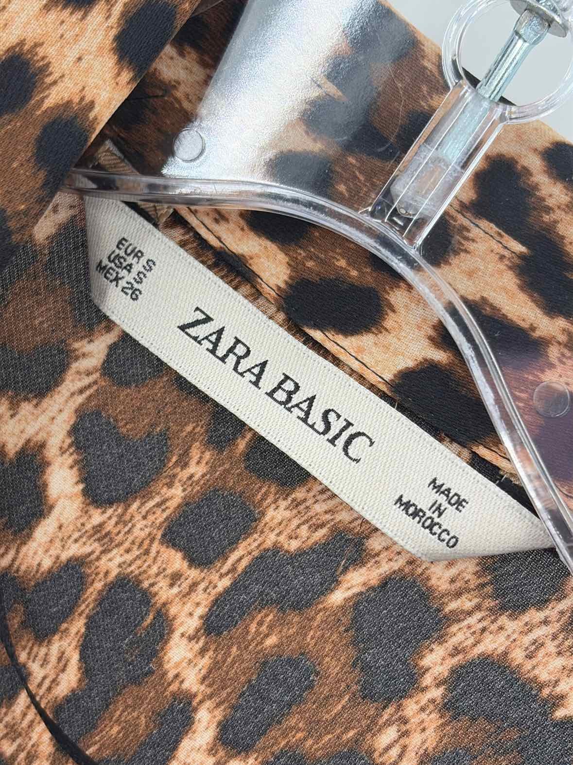 Zara Basic Brown Size Small Leopard Shift Knee Le… - image 6