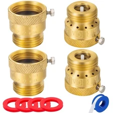 Breezliy 4-Pack Brass Vacuum Breaker Set 3/4" Anti-Siphon Hose Bib Valve for ...