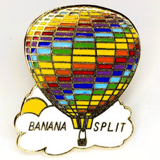 Banana Split Hot Air Balloon Lapel Pin - Vintage