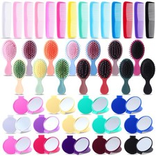 42 Piece Mini Wet Hair Brush Comb Mirror Set 14 Small Folding Mirror 14 Cute ...
