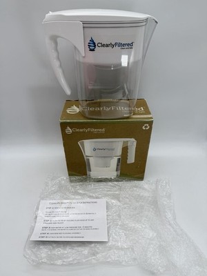Clearly Filtered 8 Cup Water Filtration System Pitcher W/ Filter New (Read Desc)