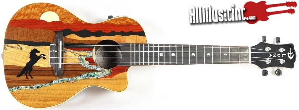 Luna Vista Stallion Tropical Woods Concert Ukulele Uke Acoustic Electric Guitar - Image 2 of 4