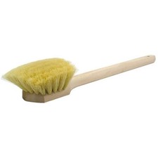 Weiler 44017 20" Utility Scrub Brush, White Tampico Fill, Long Handle Wood Block