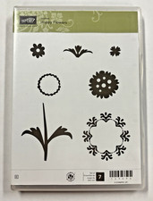 Stampin Up Retired Hotess HAPPY FLOWERS Set of 7 NEW Item 129696