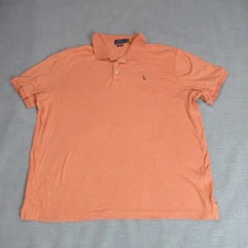 Polo Ralph Lauren Shirt Mens Size Extra Large Orange Short Sleeve Golf Preppy