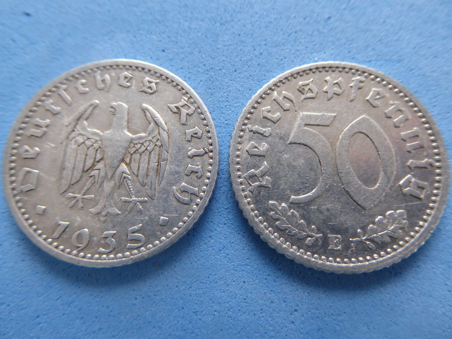 GERMANY THIRD REICH 50 PFENNIG 1935 ALUMINUM GOOD GRADE JUST £1.75  (Box 13