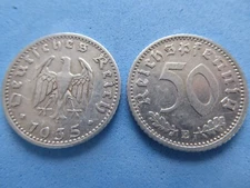 GERMANY THIRD REICH 50 PFENNIG 1935 ALUMINUM GOOD GRADE JUST £1.75  (Box 13