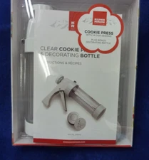 NIP KUHN RIKON STAINLESS STEEL COOKIE PRESS DECORATING BOTTLE 14 DISK DESIGNS