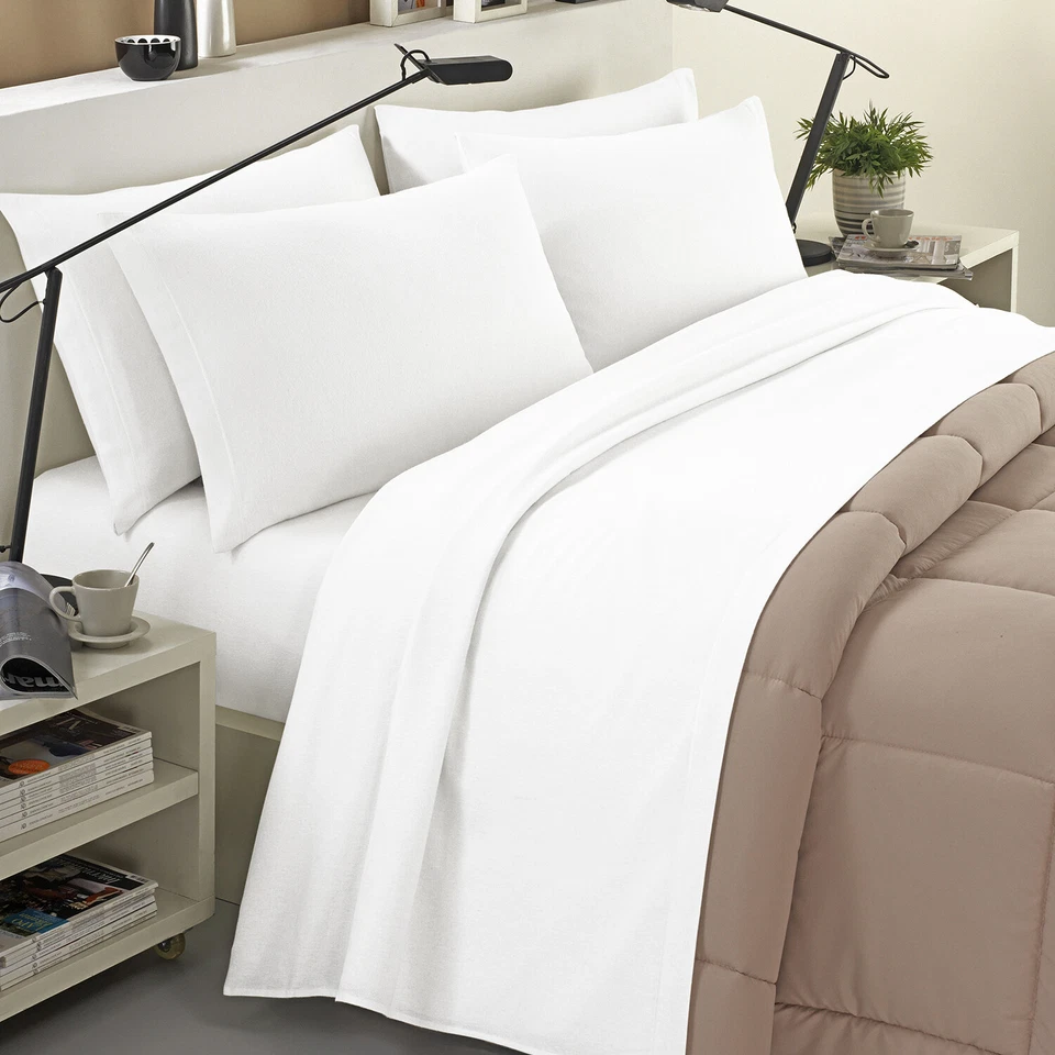 Completo Lenzuola Flanella 100% Cotone, Set Lenzuola Invernali Anti-pilling - Immagine 3 di 4