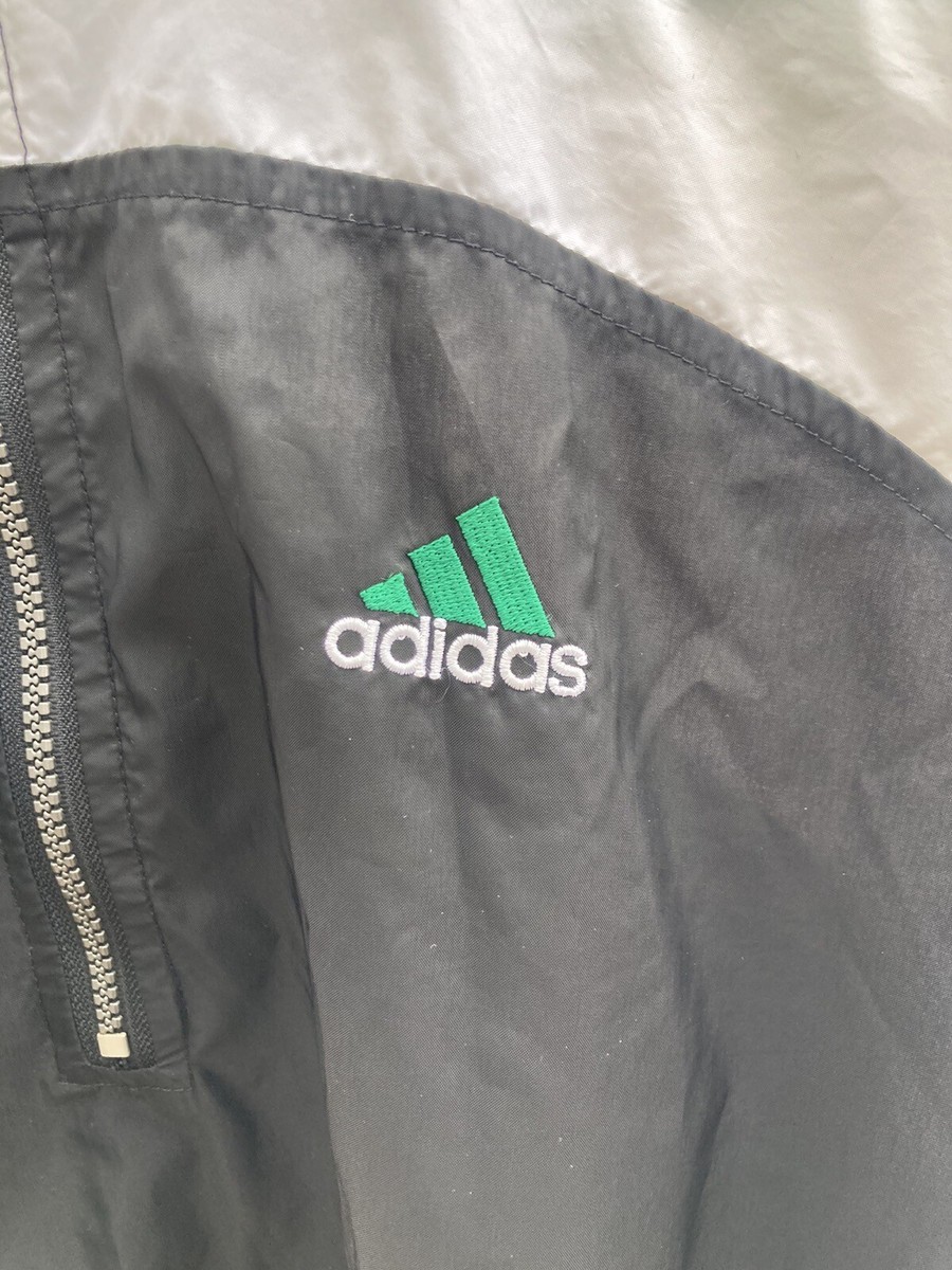 Vintage Adidas Nylon Quarter Zip Nylon Windbreaker XXL Black Vintage Adidas Nylon Quarter Zip Nylon Windbreaker XXL Black