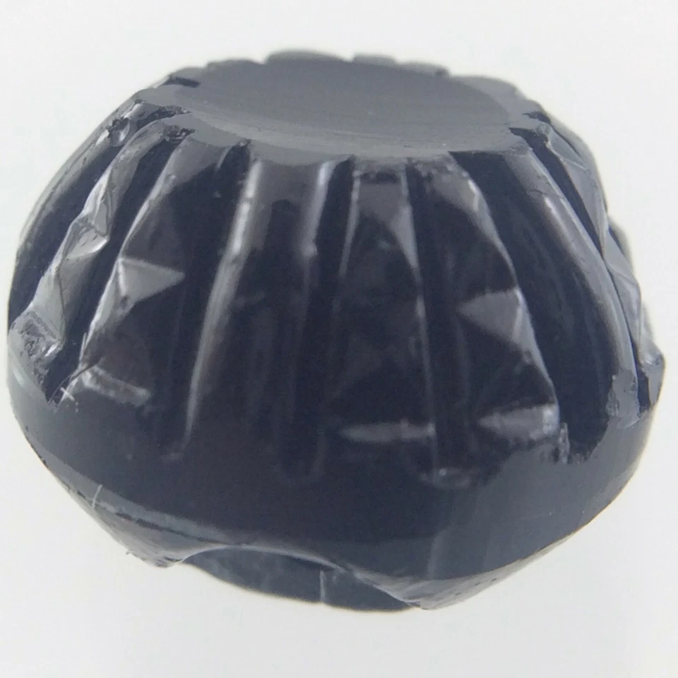 Black Color Glass Round Garment Button 0.4in Relief Pattern 773C - Image 4 of 4