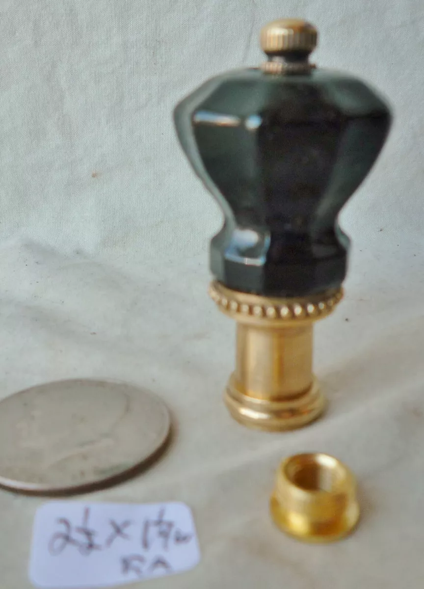 Lamp Finial Black Glass 2 1 2