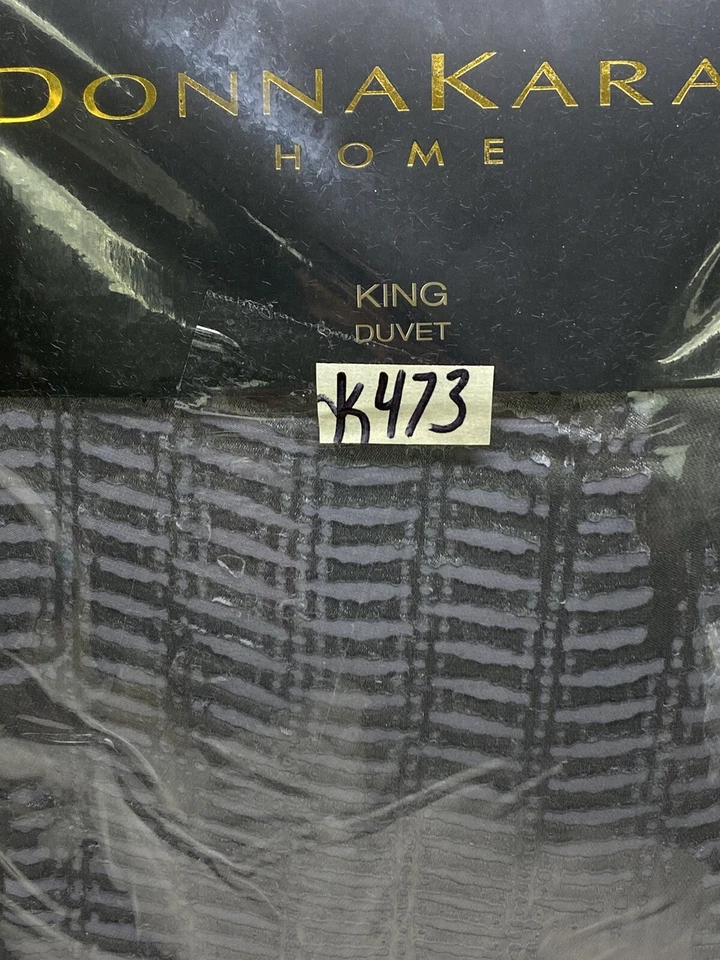 Donna Karan Home Vapor Collection King Duvet Cover Gray New open Package - Image 3 of 4