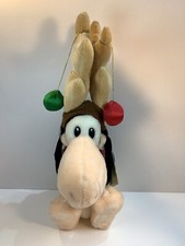Vtg 80s DAKIN OPUS Penguin from Bloom County Christmas Reindeer Plush Toy