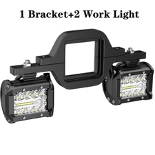 Trailer Tow Hitch Mounting Bracket+2pcs 4inch LED Work Backup Reverse Light Pods