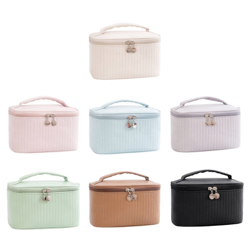 Elegant Spacious PU Makeup Bag for Travel Toiletries  
