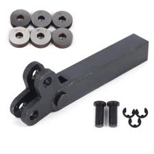 Dual Wheel Lathe Knurling Tool Steel Knurl Set w/ 6 Knurling Single Wheels