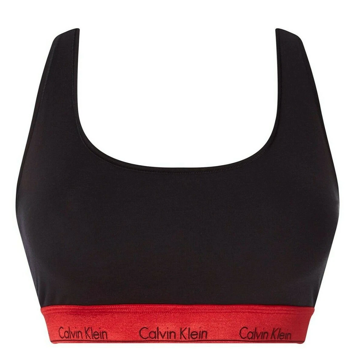 Red calvin klein sports bra discount