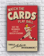 St. Louis Cardinals Vintage Style Play Ball Busch Stadium Cardstock Poster